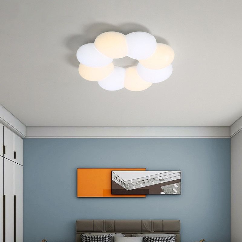 LED Ceiling Mount Light Modern Ceiling Light with Plastic Shade for Bedroom