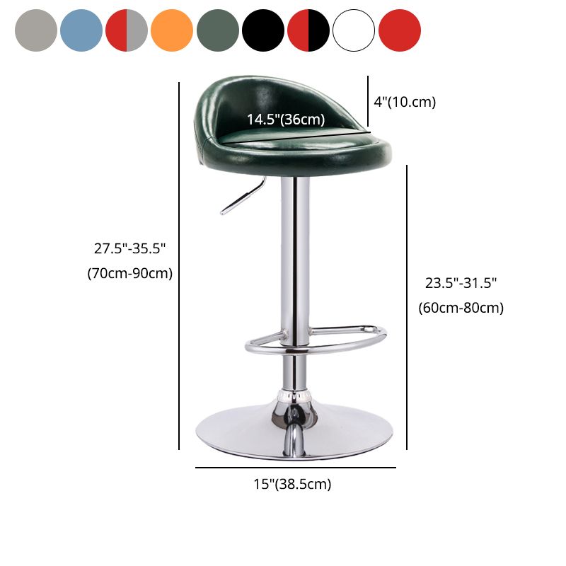 Taburete giratorio ajustable moderno, taburete de bar de acero para dormitorio con cojín