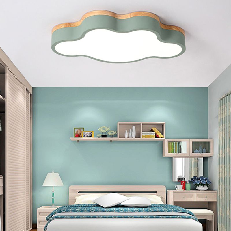 Luci montate a soffitto in legno a forma di nuvola Illuminazione a soffitto a LED da incasso