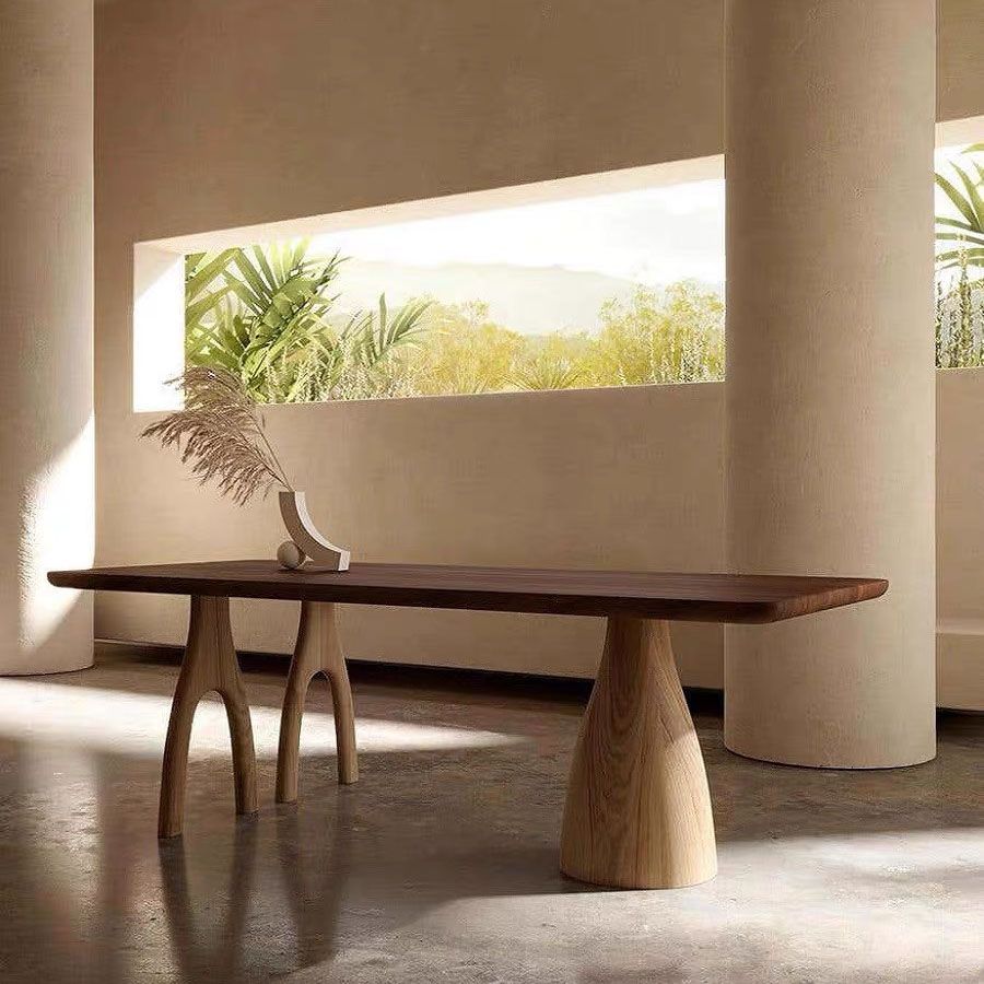 Rectangle Dining Table Solid Wood Modern Style Table for Home Kitchen