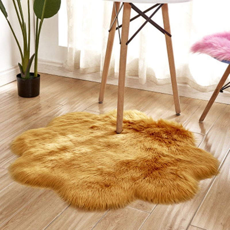Modern Solid Color Carpet Polyester Carpet Non-Slip Backing Area Shag Rug for Living Room