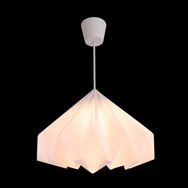 Simplicity Style Modern Hanging Light Geometry Shade White Lighting Fixture for Bedroom