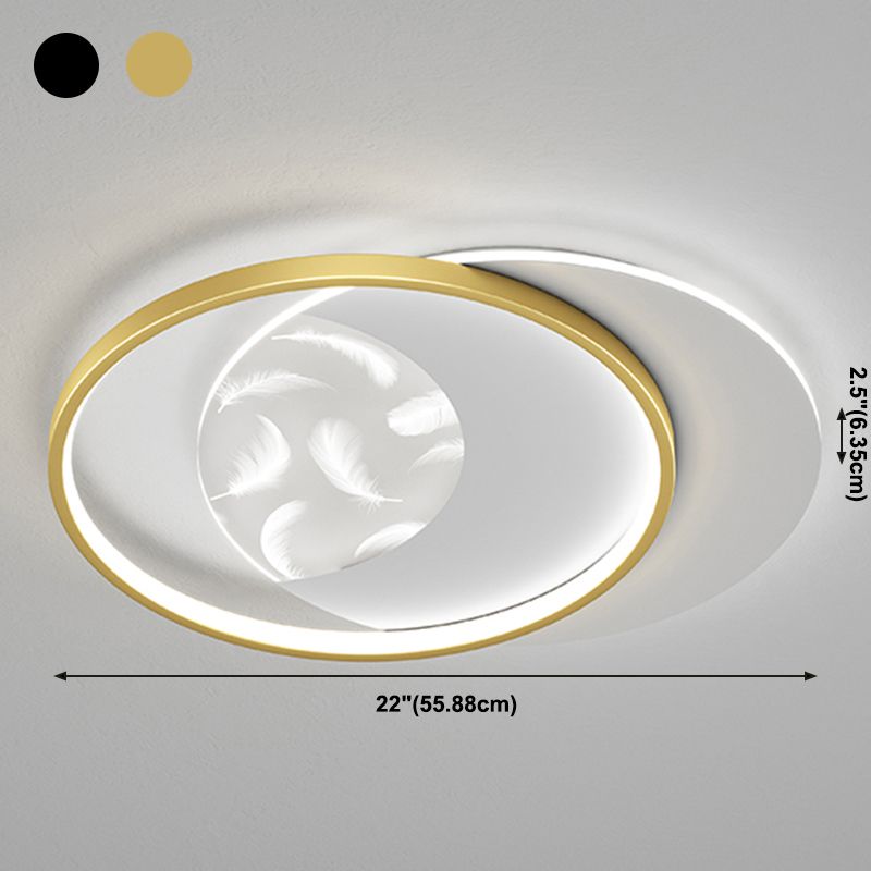 Montaggio a incasso a LED circolare in acrilico nella moderna semplicità della plafoniera in piuma di ferro per camera da letto