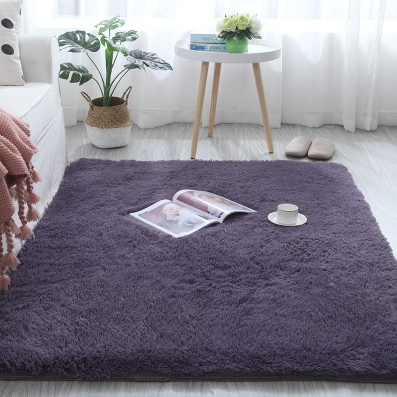 Soft Plain Rug Multicolor Nordic Style Carpet Polypropylene Washable Non-Slip Pet Friendly Rug for Home