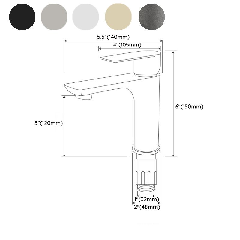Modern Vessel Faucet Copper Single Handle Low Arc Vessel Faucet for Home