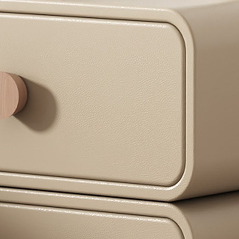 Modern Bed Nightstand Classic Leather Bedside Cabinet with Drawers