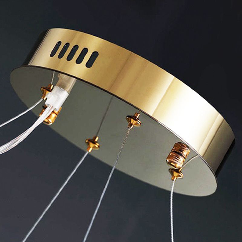 Contemporary Simple LED Chandelier Glass Geometric Pendant Light for Living Room