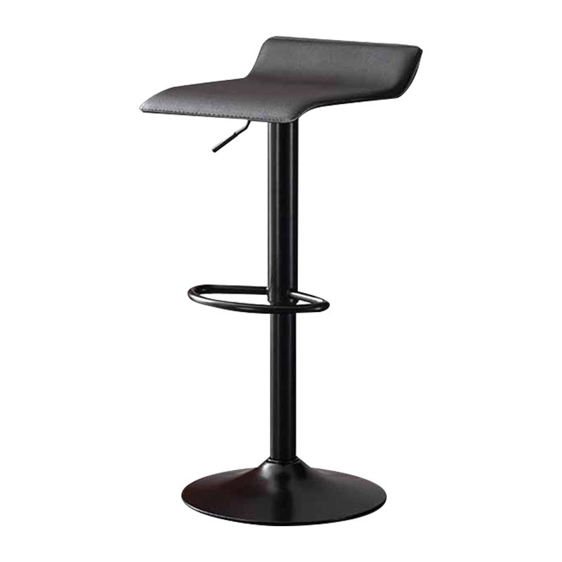 Modern Adjustable Swivel Bar Stool Footrest Low Back Faux Leather Bar Stool