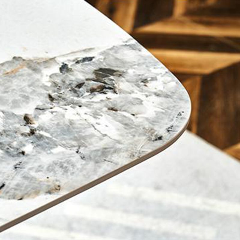 Rectangle Stone Top Dining Table Modern Metal Base Dining Table for Living Room