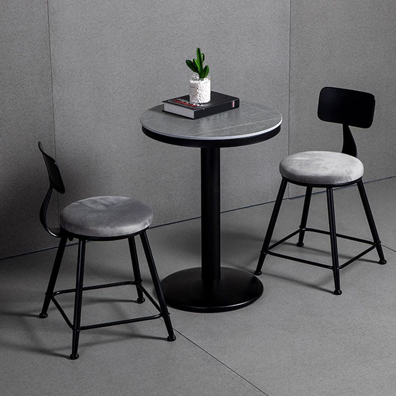 1/2/3 Pieces Industrial Gray Stone Top Bar Table Set Counter Table with  Stools