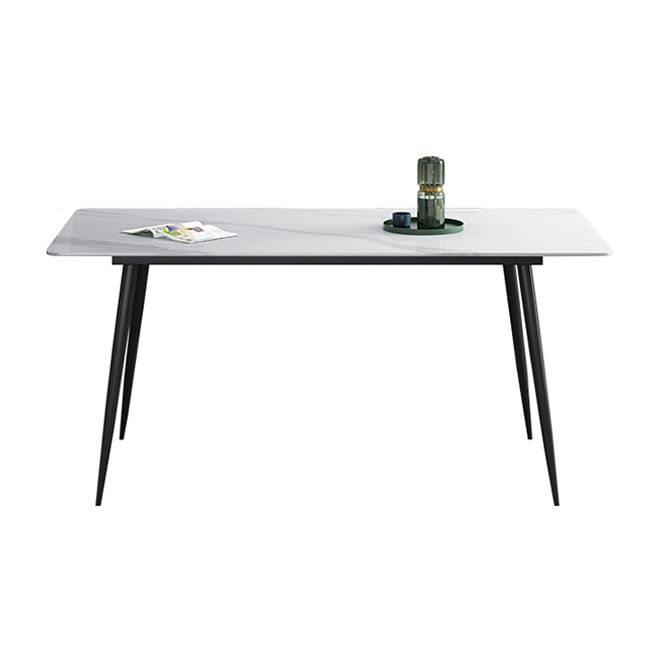 Rectangle Shape Industrial Style Dining Table Sintered Stone Fixed Table for Restaurant