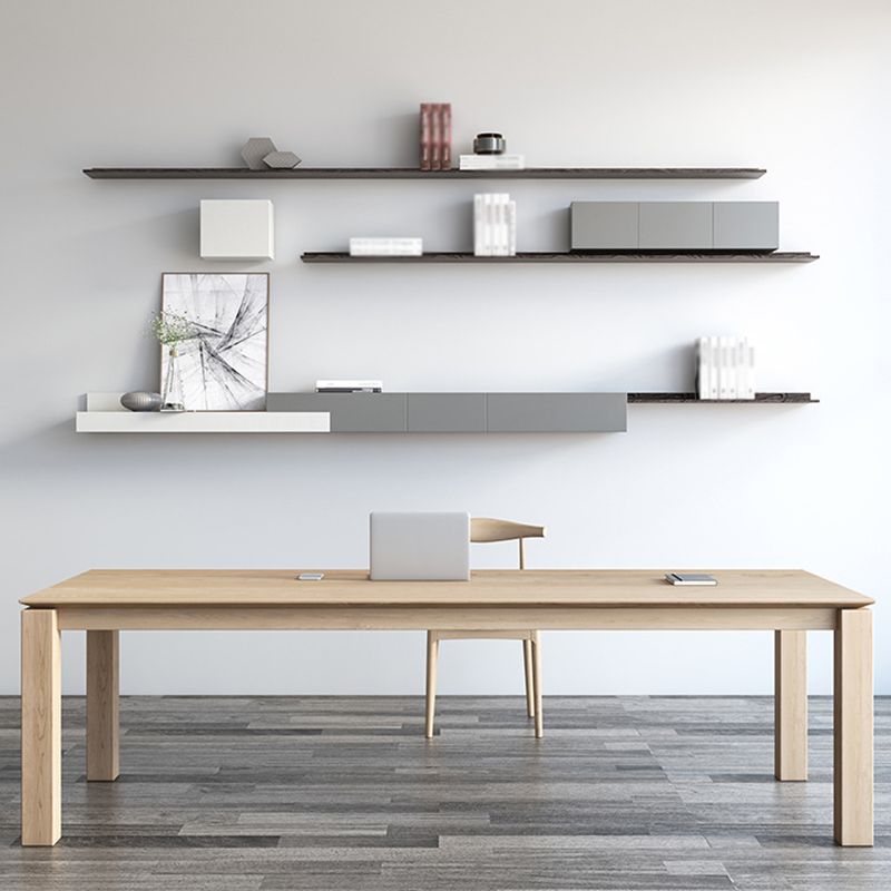 Massives Holz Rechteck Esstisch Moderne moderne Küchenholzholz mit 4 Beinen