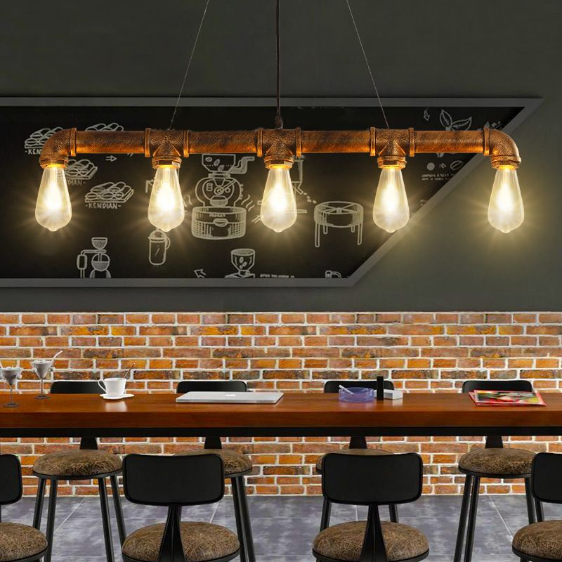 Metal Bare Bulb Island Lighting Freeture Style Industrial Restaurant Isola Penderant Light