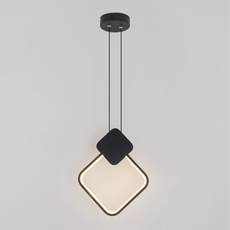Geometrieform Pendelleuchte zeitgenössische Metall 1 Licht Anhänger Beleuchtung in Schwarz