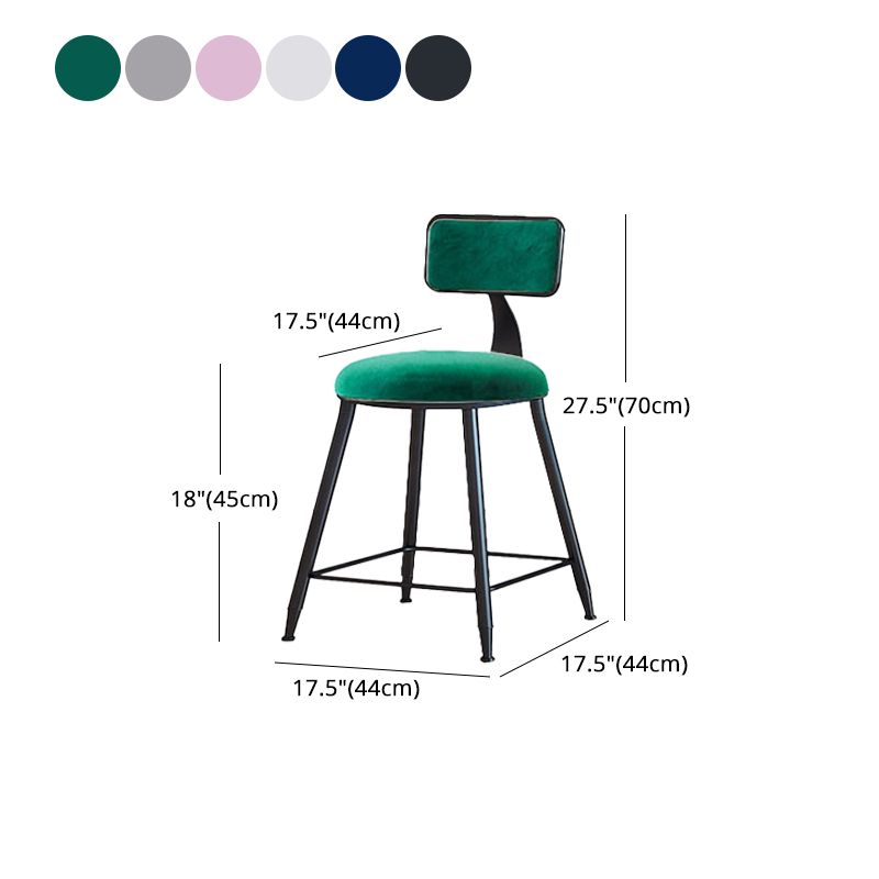 Taburetes de bar tapizados en negro, taburetes de bar escandinavos con respaldo bajo (juego de 3)