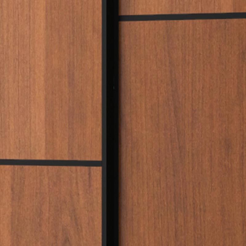 Brown Manufactured Wood Wardrobe Traditional Cabinet with Sliding Doors
