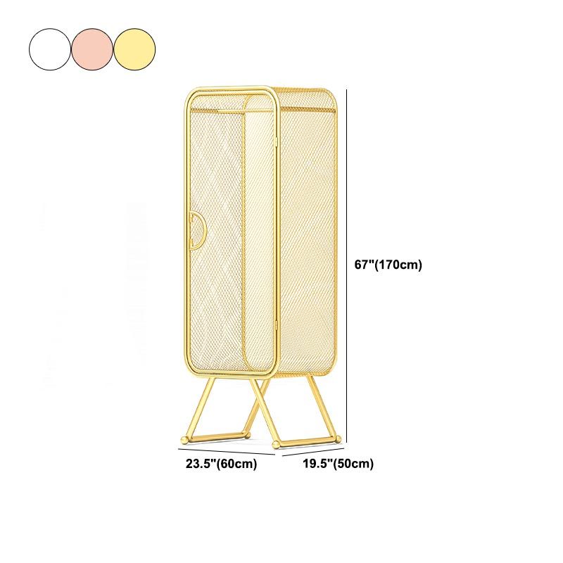 Metal Wardrobe Cabinet Contemporary Hinged Wardrobe Armoire for Home