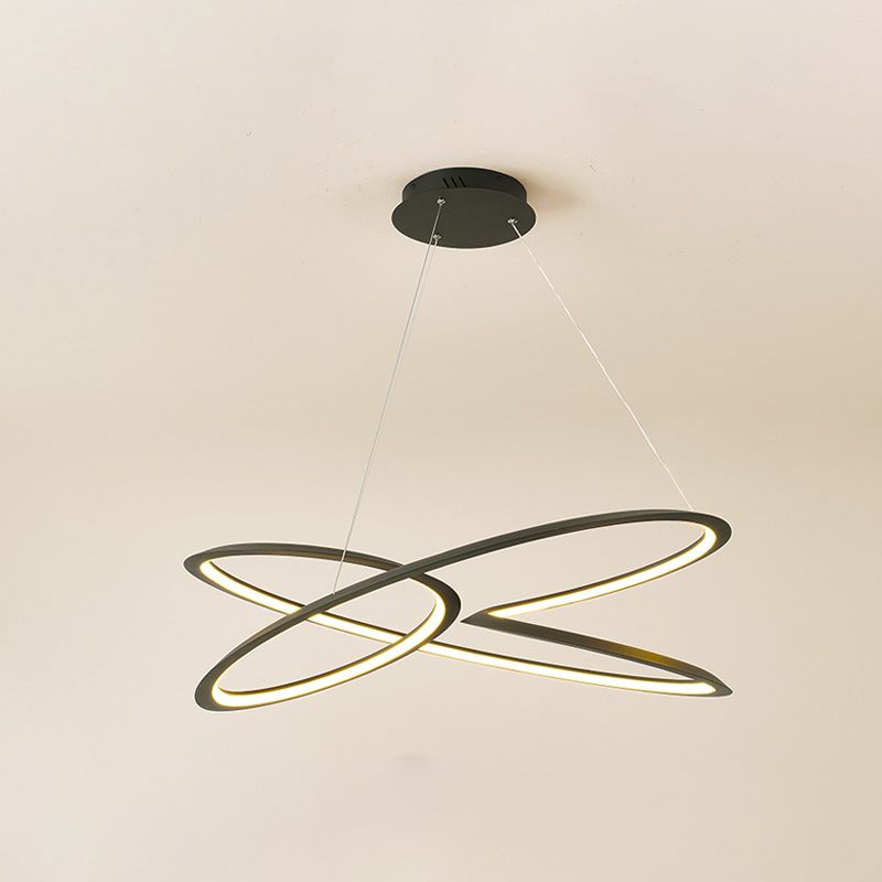 Funzione illuminazione a sospensione in torcetta lampada lampadario moderno a singolo lampadario in metallo in nero