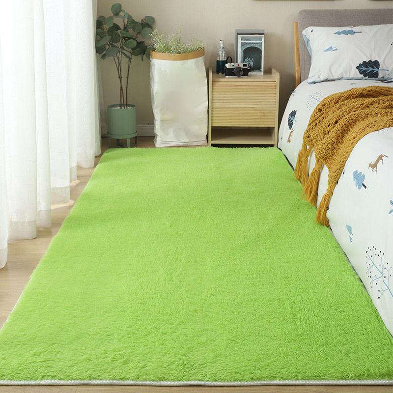 Funky Solid Shag Carpet Polyester Area Rug Stain Resistant Indoor Rug for Adult's Bedroom