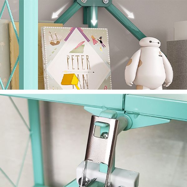 Modern Metal Bookcase, Geometric Open Back Bookshelf for Any Room