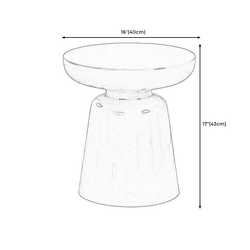 16.9"/23.6" Tall Pedestal Metal End Table Round Solid Color Side End Table
