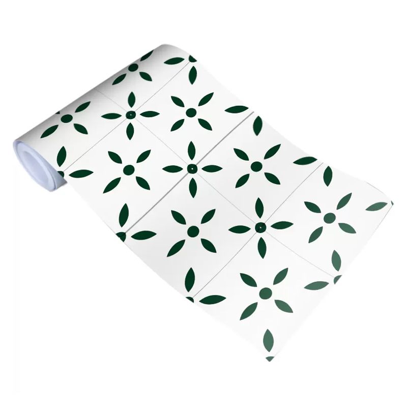 Green Leaves Wallpaper Roll Peel and Paste Country Bathroom Wall Art, 10' L x 12" W