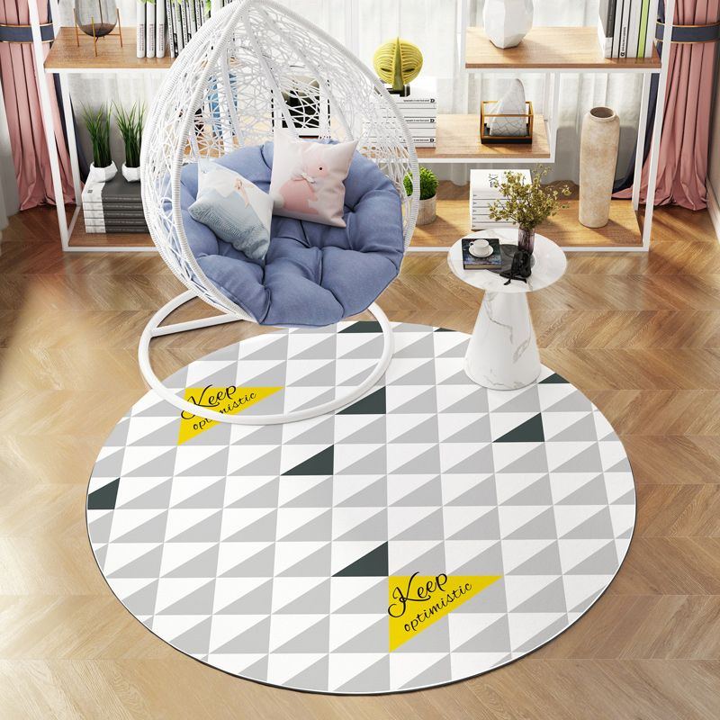Beruhigender Dekorationsteppich, mehrfarbiger geometrischer Druck, Innenteppich, rutschfeste PVC-Rückseite, pflegeleichter Bereichsteppich