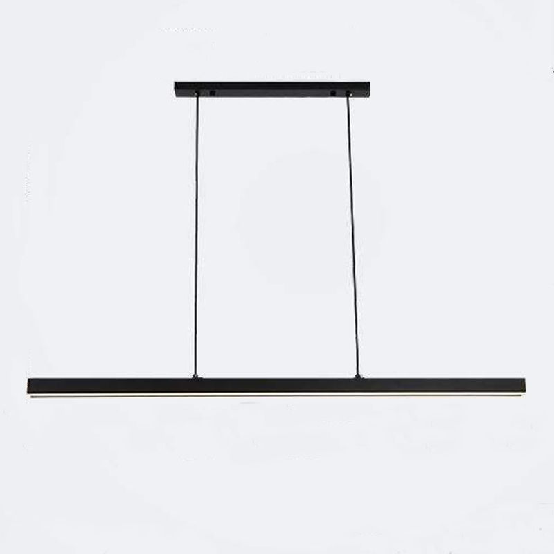 Minimalist Linear Island Pendant Lighting, 1-Light Acrylic Hanging Light for Kitchen Island