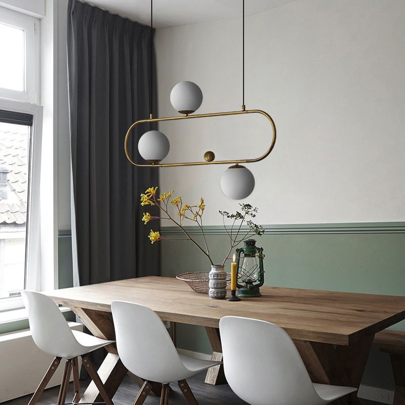 Industrial Kitchen Island Lighting Black/Golden Glass Shaded Ceiling Light