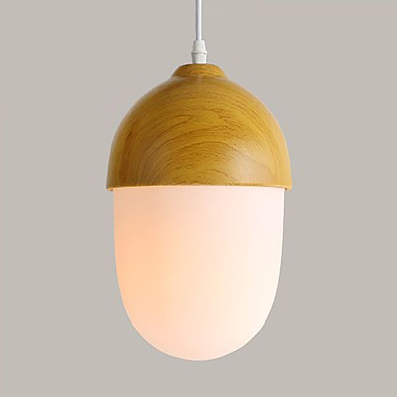 1-Light Pendant Light Modern Style Geometric Shape Lighting Pendant with Glass Shade
