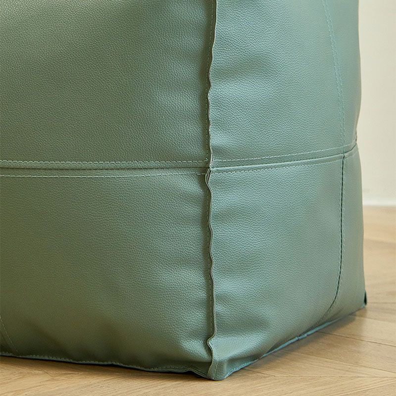 Modern Orange Pure Color Pouf PU Leather Water Resistant Pouf