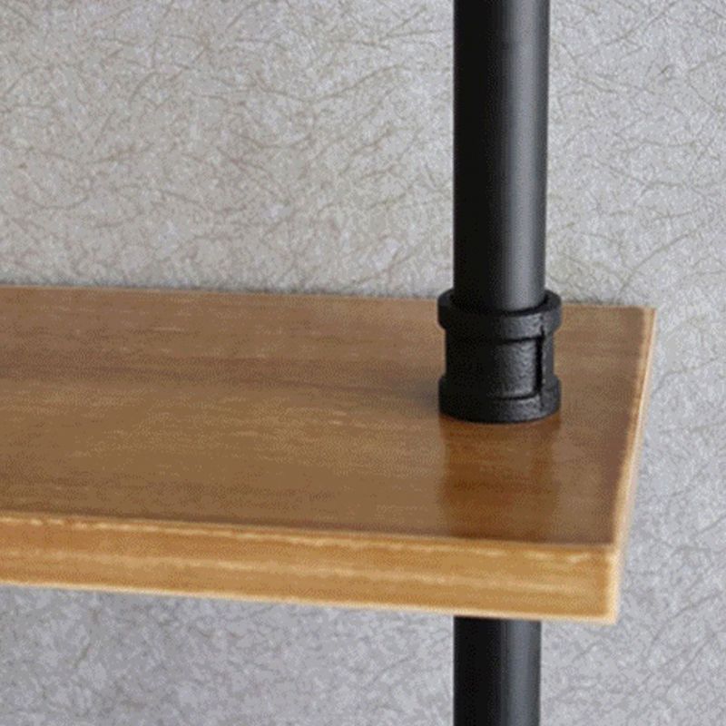 Wandeinheit und Etagere Bücherregal Industrial Black Eisenrahmen und Kiefernholzregal