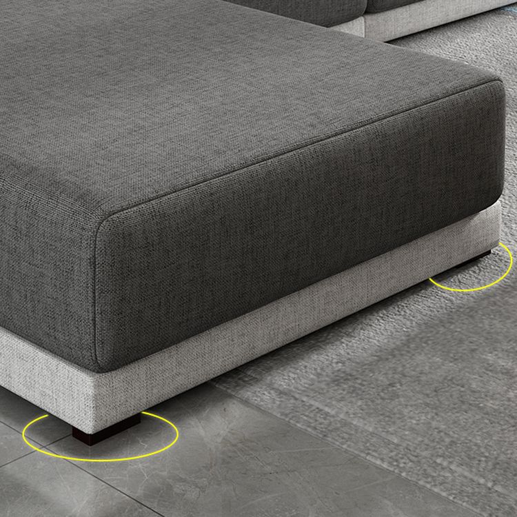 Modern Loose Back Removable Cushions Slipcovered Sofa with Reversible Chaise