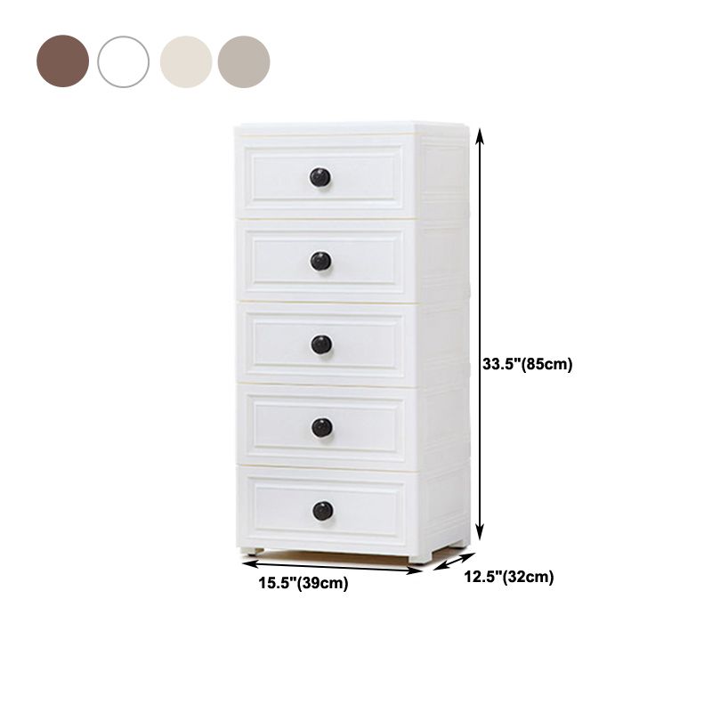 Vertical Plastic Lingerie Chest Modern Style Storage Chest with 5 Drawers