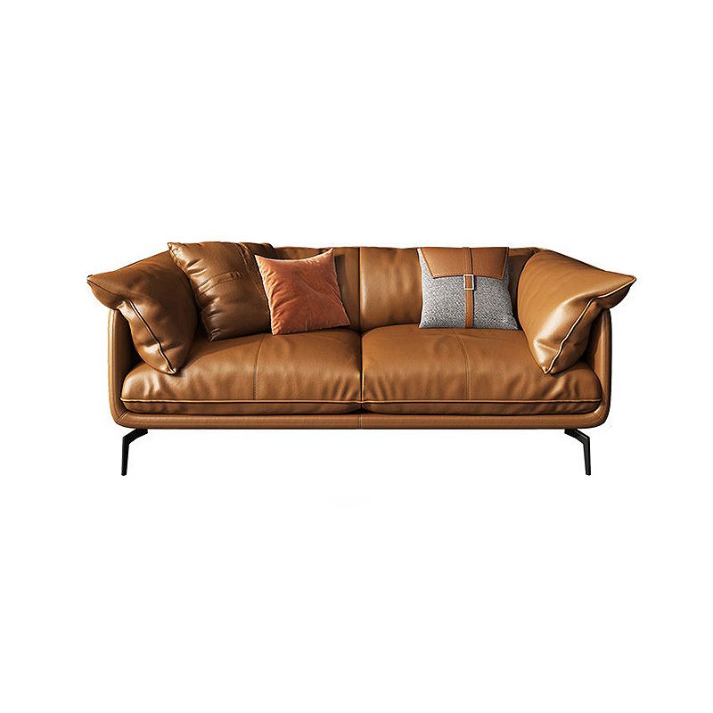 Brown Leather/Faux Leather Sectional  Pillow Top Arm for Living Room