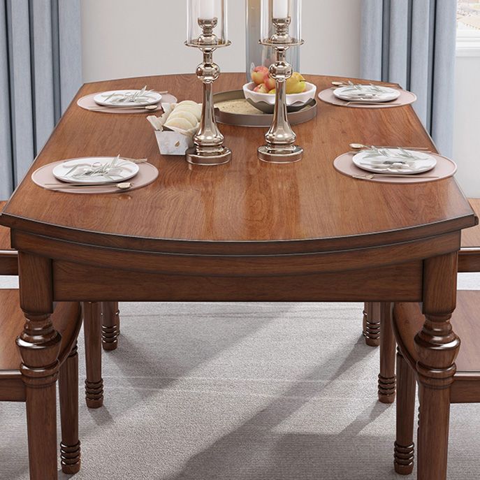 5/7 Pieces Rustic Style Solid Wood 4 Legs Dining Set for Home