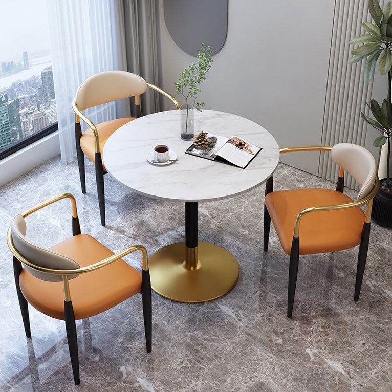 Traditionele luxe eettafel Round Stone eettafel, 23,6 "L x 23.6" W x 29.1 "H