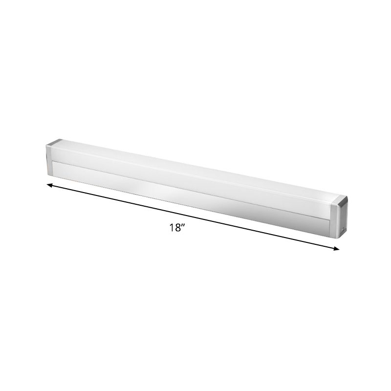 Iluminación de tocador de tocador de metal LED LED plateado Luz de apliques en luz cálida/blanca para el baño