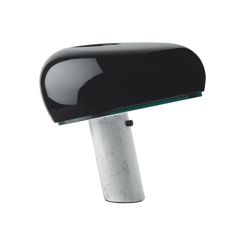 LED Table ombrée Lumière Métal moderne petite lampe de bureau en noir avec cylindre Base de marbre blanc