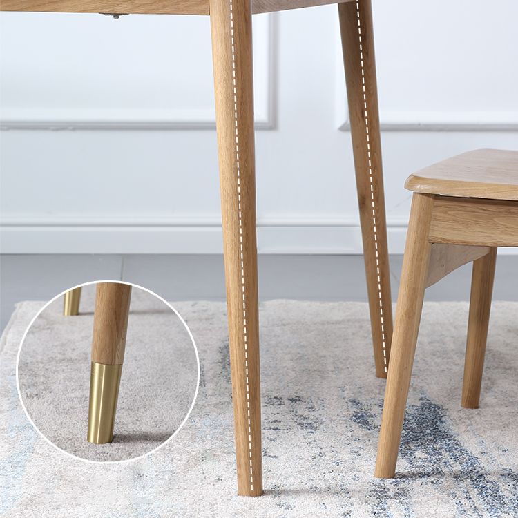 Minimalist Style Dining Table with Self-Storing¬†Leaf Solid Wood Dining Table and Chairs for Home Use