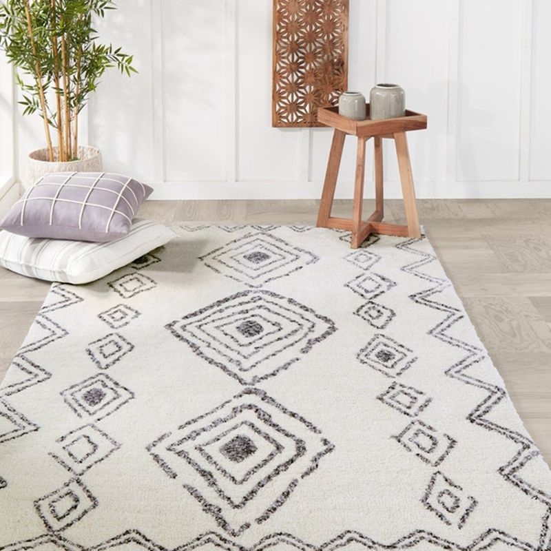 Witte toon Shabby Chic indoor tapijt polyester tribale afdrukt tapijt Easy Care Tapijt voor huizendecoratie