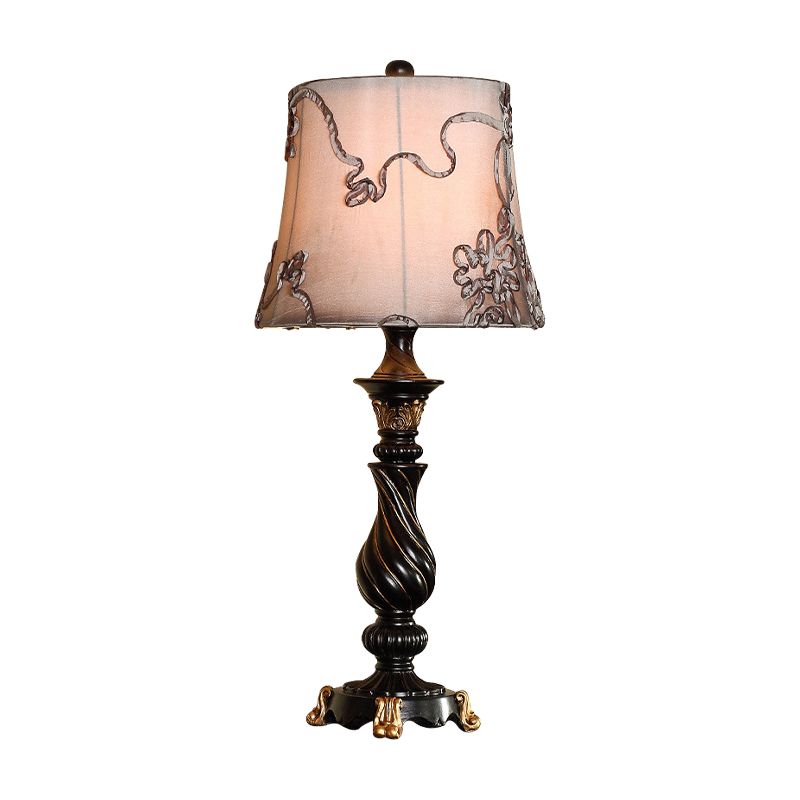 Lampada da comodino a testa a testa a testa di tamburi classici in nero con base con base blaster con base blaster