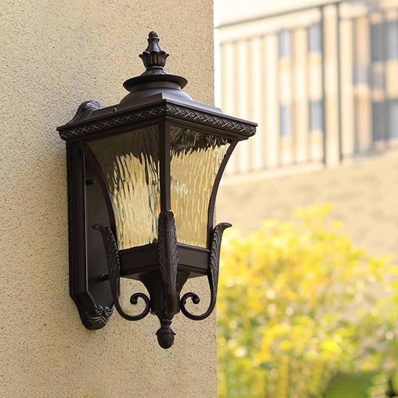 Logra de la luz de la pared de la linterna 1 cabeza de aluminio apliques de pared en negro con sombra acrílica