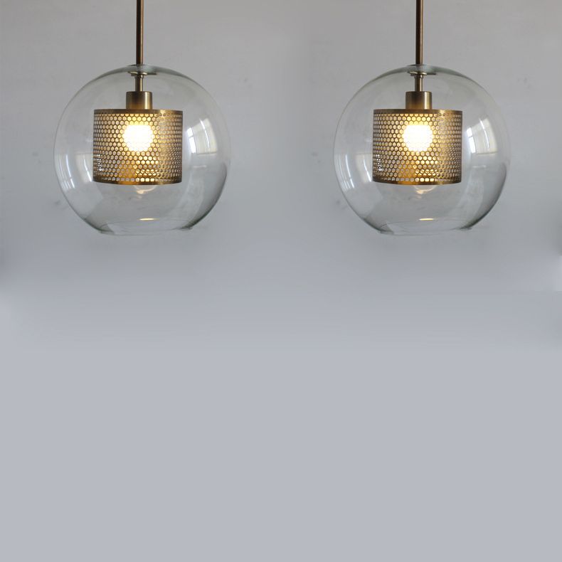 Glasschattierter Lichtkit zeitgenössischer Stil Bronze Anhänger Beleuchtung