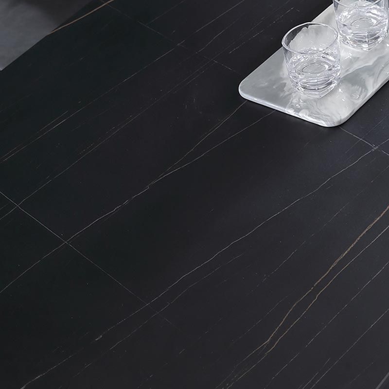 Simple Stone Top Dinette Table Metal Base Dining Table for Living Room
