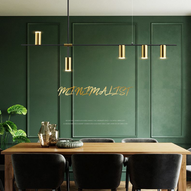 Dinning Room Island Lighting Feature Moderne Kronleuchterleuchte mit linearem Metallschatten