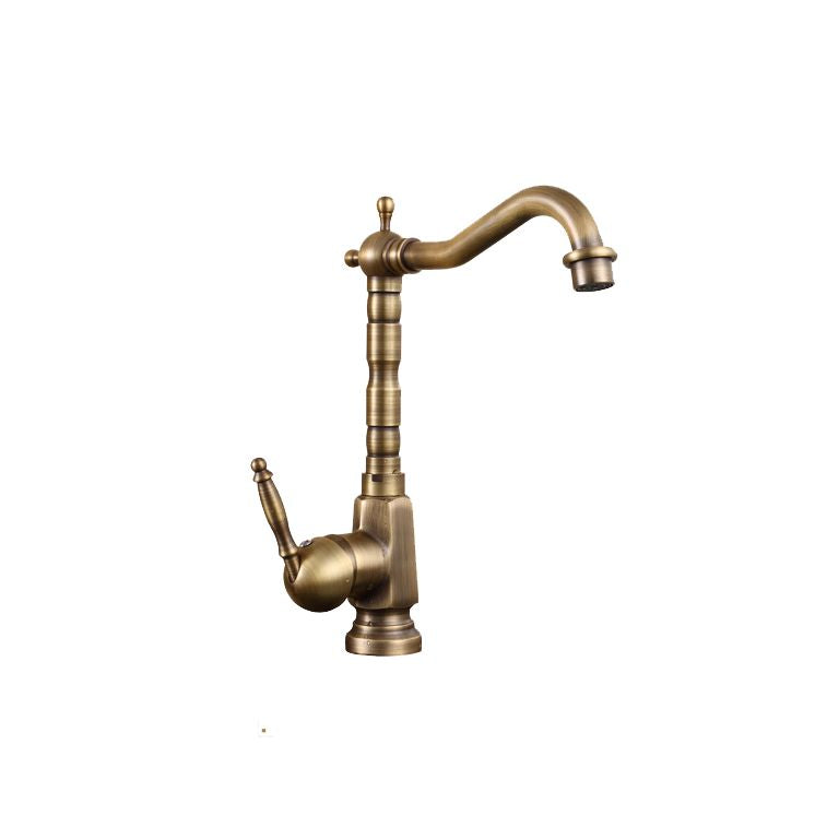 Traditional Kitchen Faucet Solid Brass High Arc Standard Kitchen Faucets Single Handle