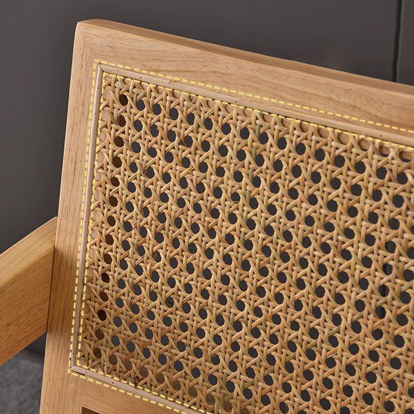 Contemporary Style Rubberwood Chair Open Back Arm Kitchen Dining Chairs