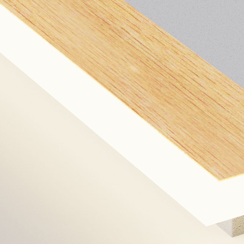 Modern Style Linear Shape Wall Sconce Wood 1 Light Sconce Lighting for Bedroom