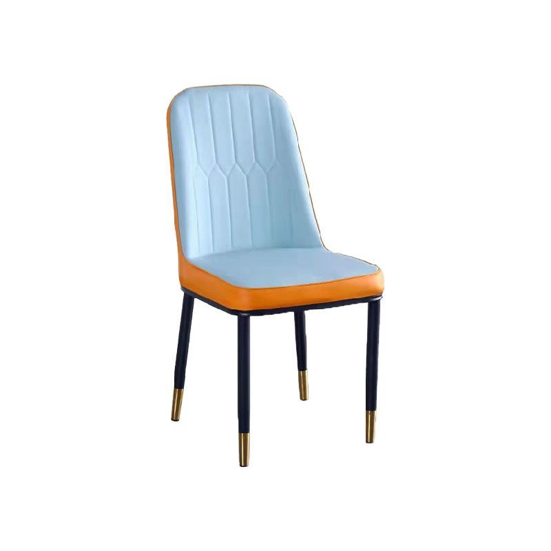 PU Leather Dining Chairs Nordic Style Parsons Armless Chair for Dining Room